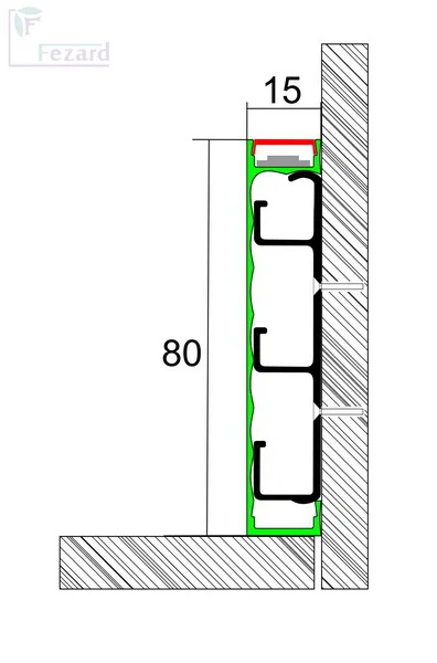 Алюминиевый плинтус Fezard Кабельный ALP-G80-LA Алюминий 80*15*2500 мм в Кирове