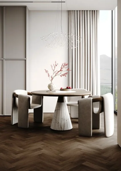 Кварц-виниловая плитка Fargo Herringbone 44-7009-24 Дуб Шварцвальд в Кирове