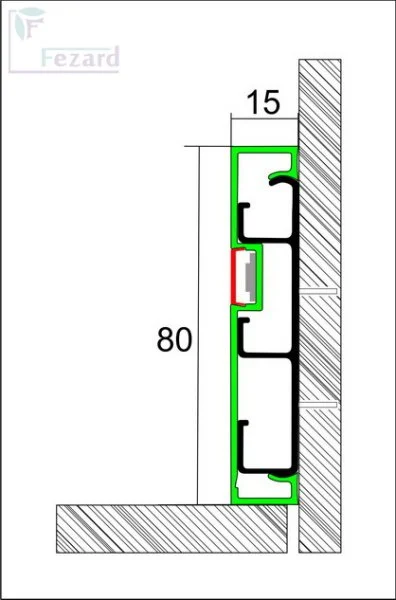 Алюминиевый плинтус Fezard Кабельный ALP-G80-LF Алюминий 80*15*2500 мм в Кирове