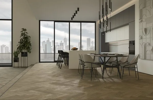 Паркетная доска Quartz Parquet Английская Ёлка Дуб Карельский 33-419 в Кирове