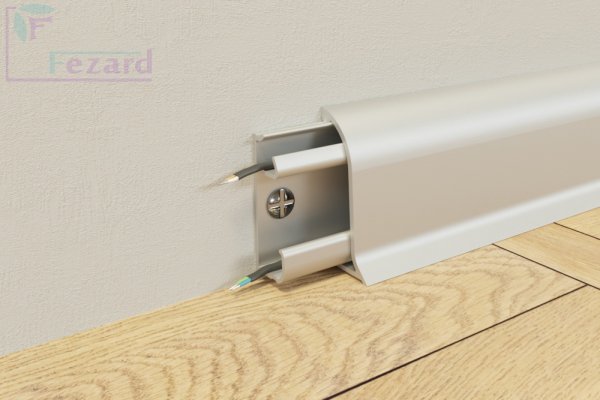 Алюминиевый плинтус Fezard Серебро 43х22х2,5м в #REGION_NAME_DECLINE_PP#