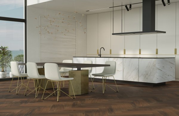 Паркетная доска Quartz Parquet Английская Ёлка Орех Американский 33-400-29 в Кирове